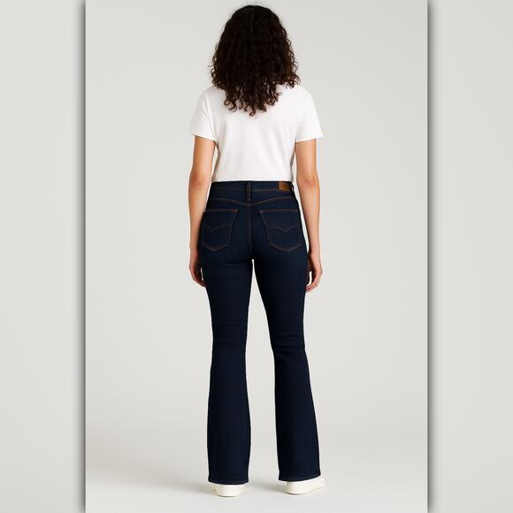 A440 • Dark Wash Bootcut Jeans – Mid Rise Stretch Denim - Picture 4 of 6